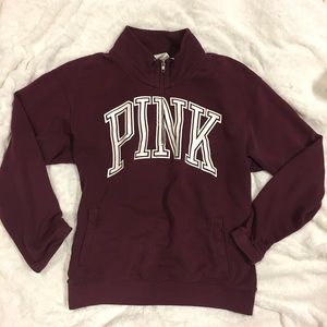 PINK QUARTER ZIP PULLOVER
